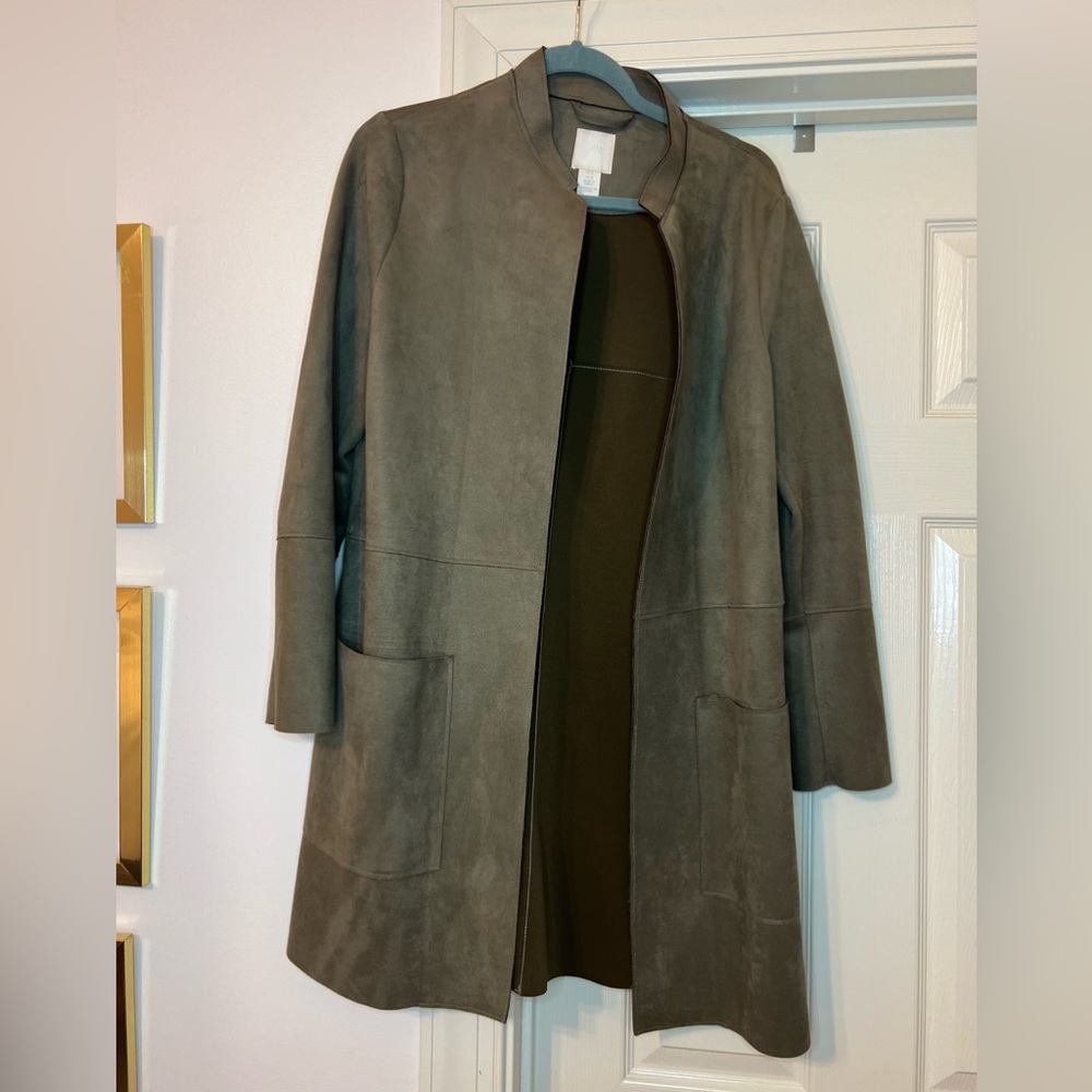 H&M Olive Green Immitation Suede Coat